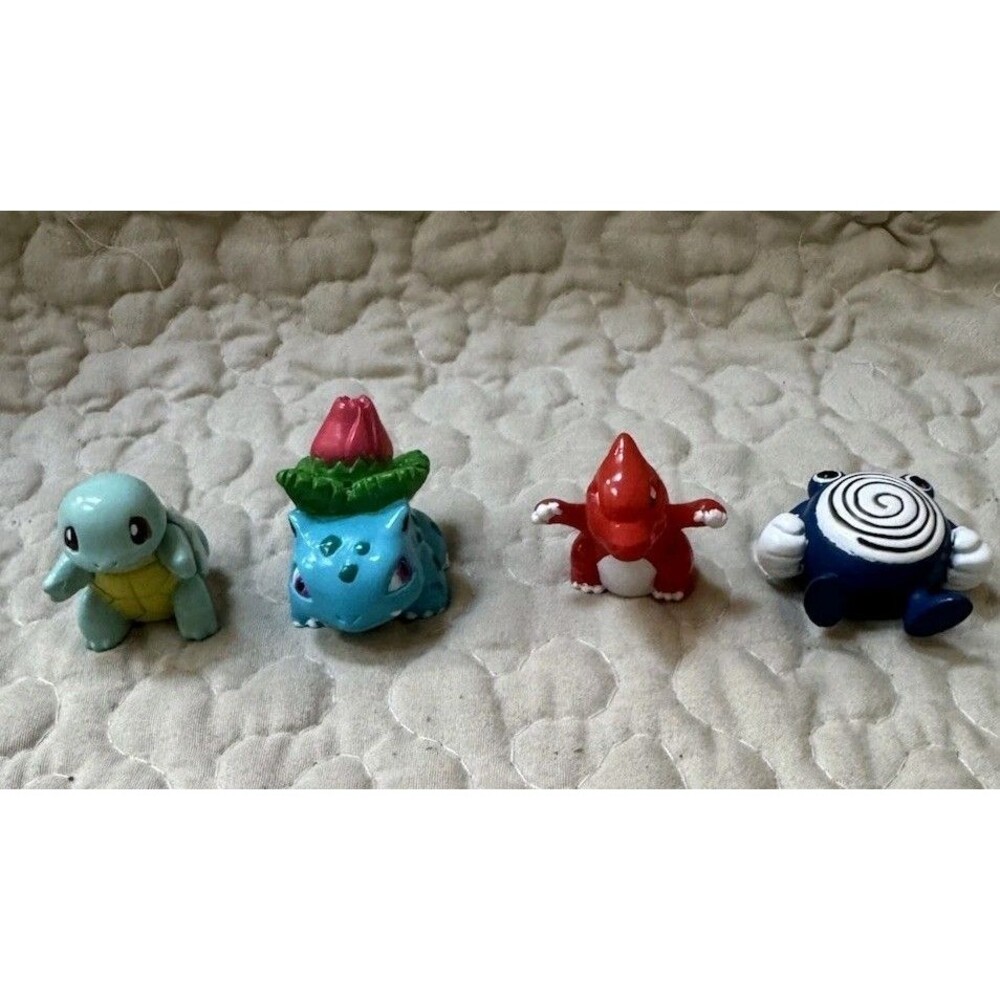 Vintage 1999 Pokémon Figure Lot Squirtle Ivysaur Charmeleon Poliwhirl BFI